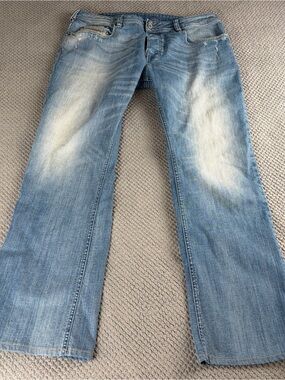 Diesel Zatiny Light Blue Washed Bootcut Jeans 36x32